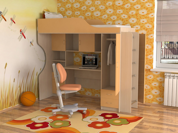 Детская кровать-чердак Дуэт-11 СлавМебель