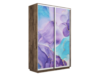 Шкаф-купе Экспресс Люкс 2-х дверный (Фото №1002 Абстракция фиолетовая)