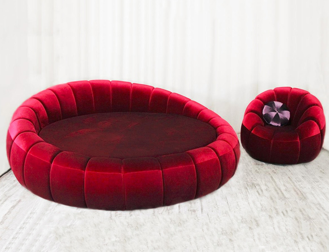 Круглая кровать Berta SoftWall