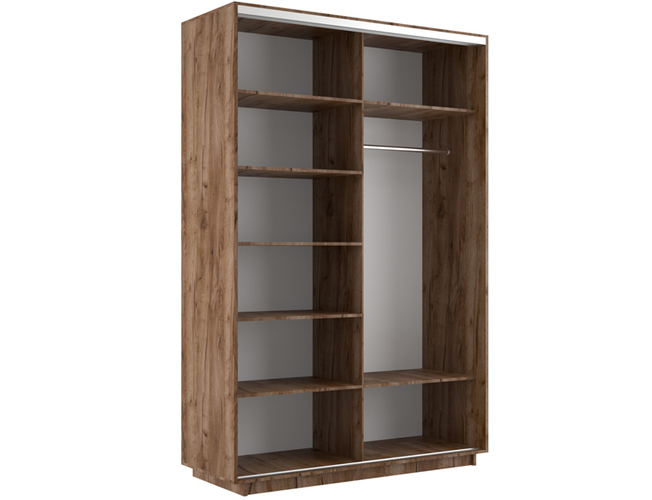 Шкаф-купе Экспресс Люкс 2-х дверный (Фото №1004 Джунгли темные), Дуб табачный