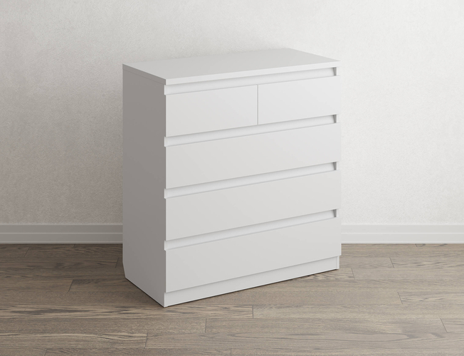 Белый комод Aksel 5 ящиков