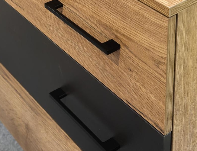 Комод с 3 ящиками Loft Дуб табак/графит